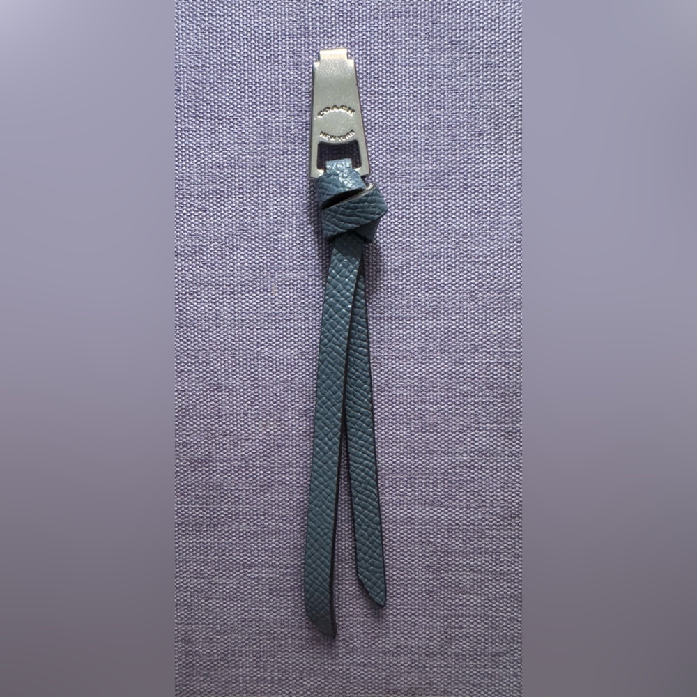 Coach Zipper with Slate Blue Leather Pull